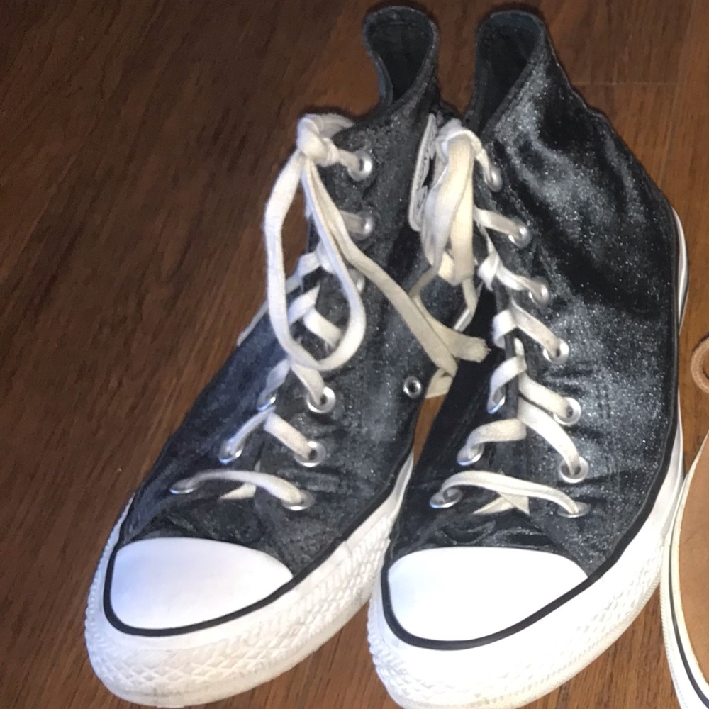 Black Velvet Converse High Tops